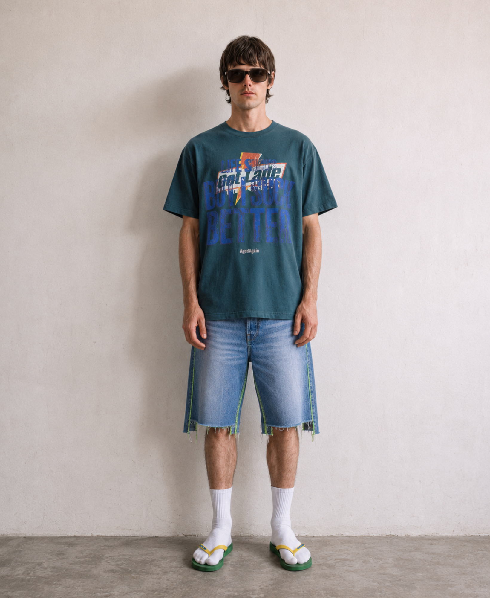 Life Sucks - Tee - Pink - model front