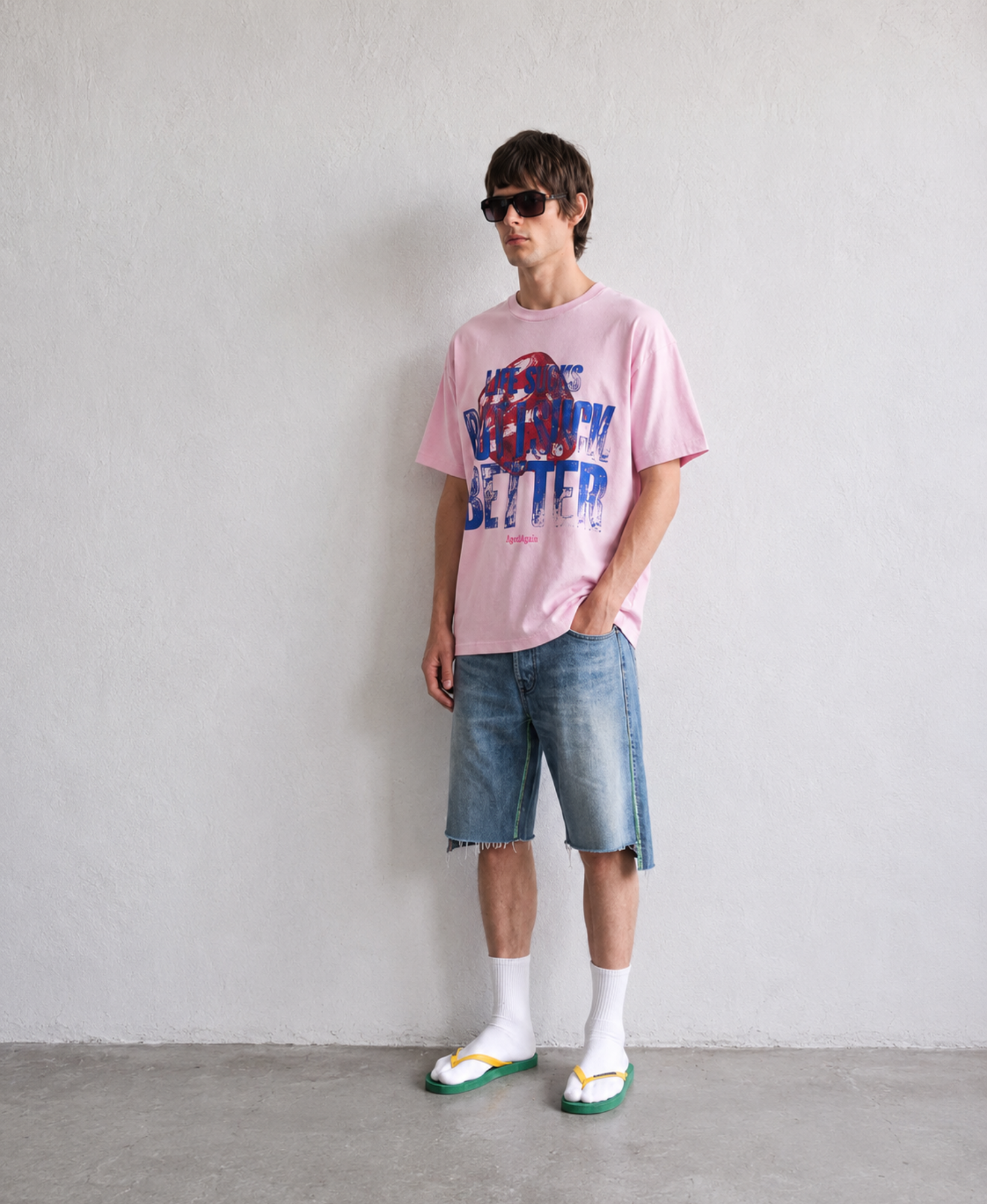 Life Sucks - Tee - Mint - model front