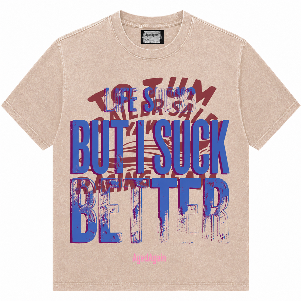 Life Sucks - Tee - Beige - front