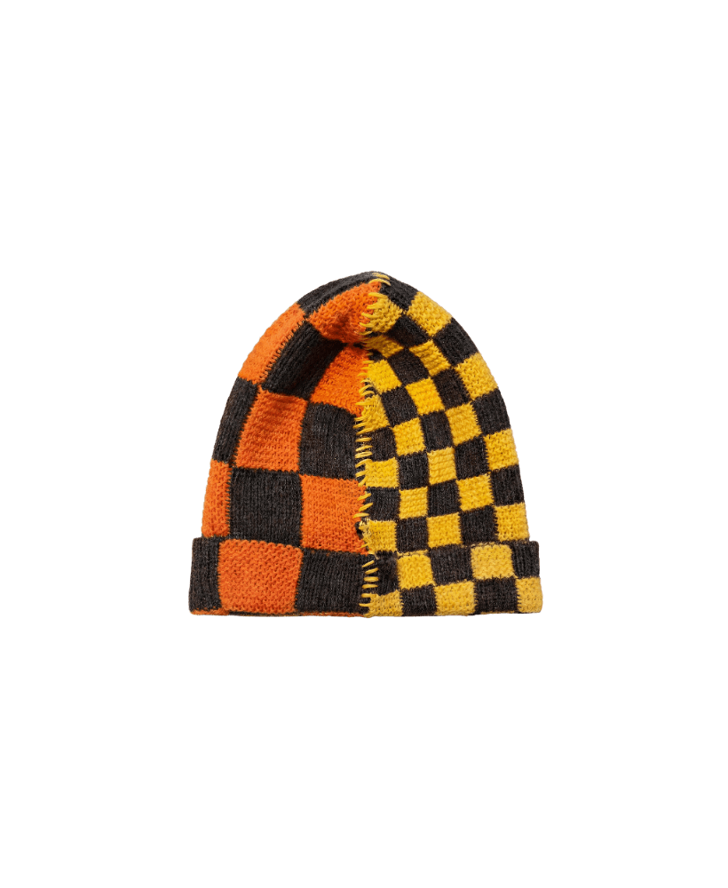 Twin Age — Handknitted Beanie — Mustard & Rust - AgedAgain
